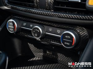 Alfa Romeo Giulia Air Conditioning Dash Bezel - Carbon Fiber - Pre '20 - Feroce Carbon 